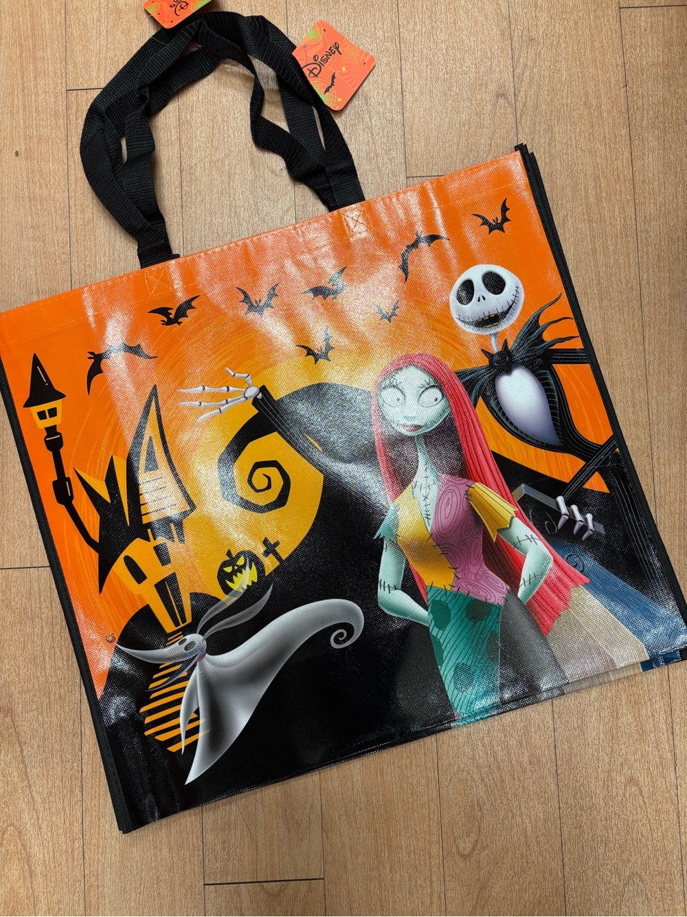 Disney Orange and Black 'Nightmare' Tote Featuring Jack & Sally Artwork